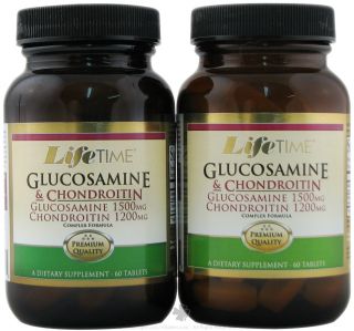 LifeTime Vitamins   Glucosamine 1500 mg & Chondroitin 1200 mg Complex Formula (60+60) Twin Pack   120 Tablets