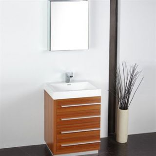 Fresca Livello 24 Teak Modern Bathroom Vanity with Medicine Cabinet