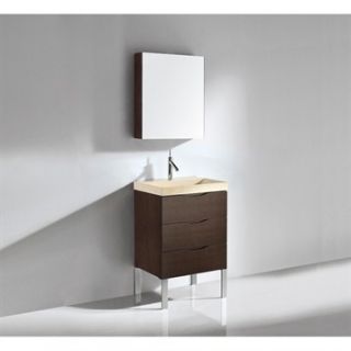 Madeli Milano 24 Bathroom Vanity with Integrated Basin   Walnut