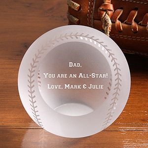 Personalized Crystal All Star Baseball Paperweight