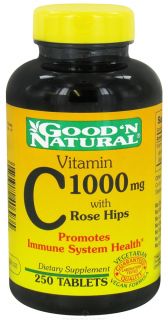 Good N Natural   Vitamin C with Rose Hips 1000 mg.   250 Tablets