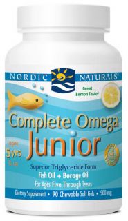Nordic Naturals   Complete Omega Junior Lemon 500 mg.   90 Chewable Softgels (formerly Omega 3.6.9 Junior)
