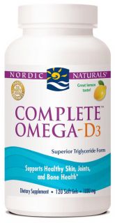 Nordic Naturals   Complete Omega D3 Lemon 1000 mg.   120 Softgels (formerly Omega 3.6.9 D)