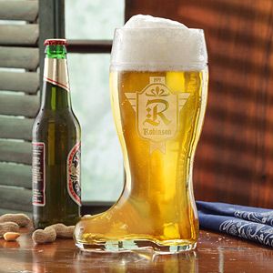 Personalized Beer Boot   Family Crest
