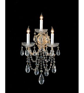 Maria Theresa 3 Light Wall Sconces in Gold 4423 GD CL SAQ