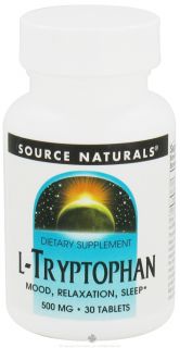 Source Naturals   L Tryptophan 500 mg.   30 Tablets