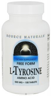 Source Naturals   L Tyrosine Free Form Amino Acid 500 mg.   100 Tablets