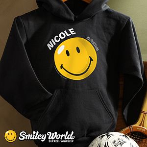 Personalized Smiley Face Kids Sweatshirts   Black