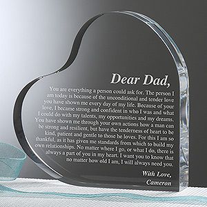 Personalized Heart Keepsake Gift for Fathers   Letter To Dad