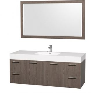 Amare 60 Wall Mounted Single Bathroom Vanity Set with Integrated Sink by Wyndha