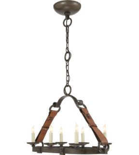 Suzanne Kasler Dressage 6 Light Chandeliers in Aged Iron With Wax SK5015AI