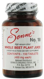 Sonnes   Whole Beet Plant Juice #18   150 Tablets
