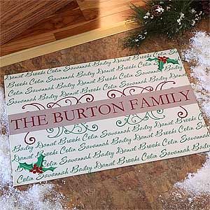 Personalized Holiday Doormats   Family Is Forever