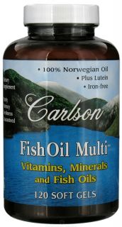 Carlson Labs   Norwegian Fish Oil Multi Plus Lutein Iron Free   120 Softgels