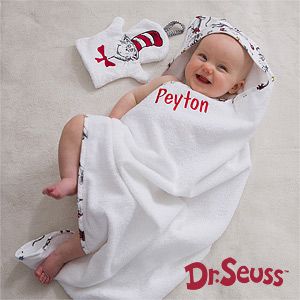 Personalized Dr Seuss Baby Towel & Bath Set   Cat In The Hat