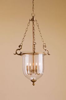 Athena 4 Light Pendants in Antique Brass/Seeded Glass 9473
