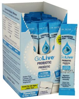 GoLive   Probiotic & Prebiotic 15 Strains Flavorless   28 x .05 oz. Packets
