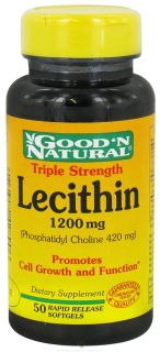 Good N Natural   Triple Strength Lecithin Phosphatidyl Choline 420 mg.   50 Softgels