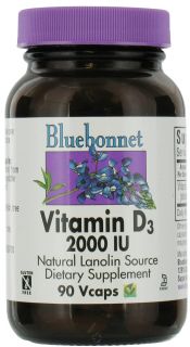 Bluebonnet Nutrition   Vitamin D3 2000 IU   90 Vegetarian Capsules