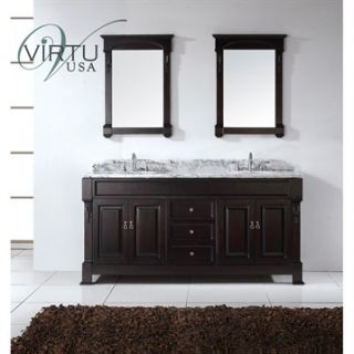Virtu USA 72 Huntshire Double Bathroom Vanity   Dark Walnut