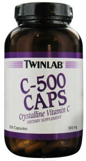 Twinlab   C 500 Caps Crystalline Vitamin C 500 mg.   250 Capsules