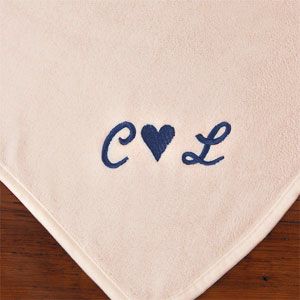 Personalized White Fleece Blanket for Couples