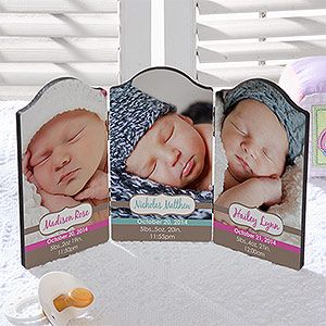 Personalized Triplet Babies Photo Plaque