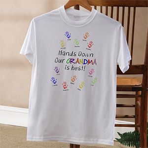 Hands Down Personalized Parent or Grandparent T Shirt