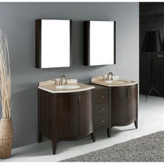 Madeli Udine 72 Double Bathroom Vanity   Walnut