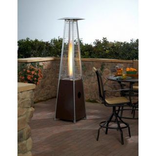 Tall Glass Tube Patio Heater   Hammered Bronze