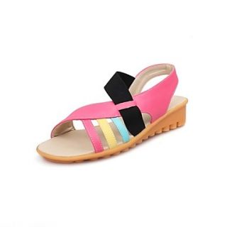 Leatherette Womens Wedge Heel Slide Sandals Shoes (More Colors)