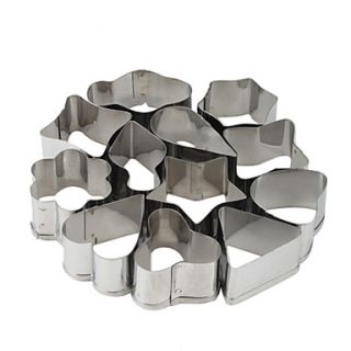 Stainless Steel Geometrical Shaped Cookie Cutters Set (12 Pack)