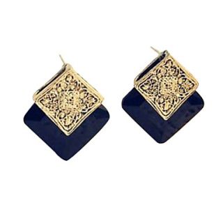 Japan and South Korea new jewelry wholesale vintage earrings square box section black gem earrings E99