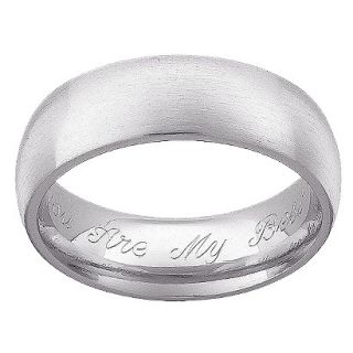 Stainless Steel 7mm Wide Engraved Band   Size 10