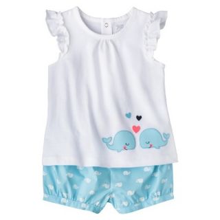 Just One YouMade by Carters Girls 2 Piece Set   White/Light Blue 5T