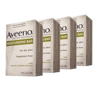 Aveeno Active Naturals Moisturizing Fragrance Free Bar Soap (4 Pack)