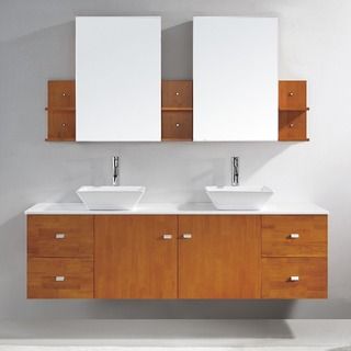 Virtu Usa Clarissa 72 inch Double Sink Bathroom Vanity Set