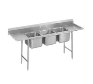 Advance Tabco 103 Sink   (3) 20x20x12 Bowl, (2) 18 Drainboard, Stainless