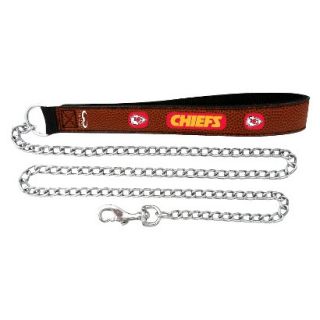 Kansas City Chiefs Football Leather 3.5mm Chain Leash   L