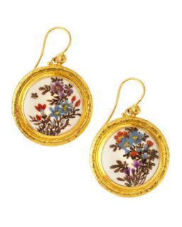 Floral Drop Gold Earrings
