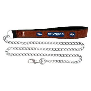 Denver Broncos Football Leather 3.5mm Chain Leash   L