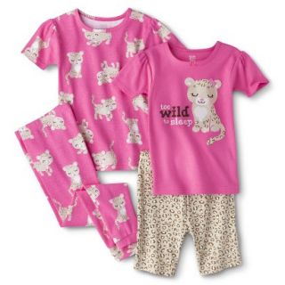 Just One You Made by Carters Infant Toddler Girls 4 Piece Leopard Pajama Set  
