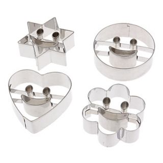 4 Sets Stainless Steel Face Combination Suit Cookies Mold