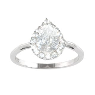 Bridge Jewelry Pear Shaped Cubic Zirconia Cocktail Ring, Size 7