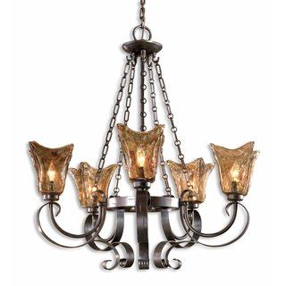 Vetraio 5 light Oil Rubbed Bronze Metal Chandelier