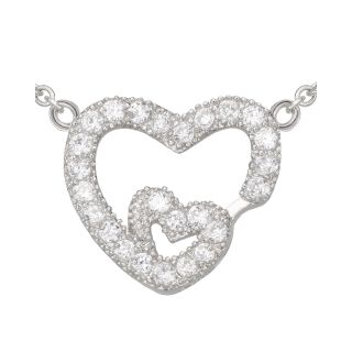 Bridge Jewelry Cubic Zirconia Heart Inside Heart Pendant