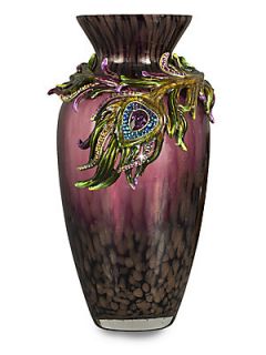 Jay Strongwater Alina Peacock Feather Vase   No Color