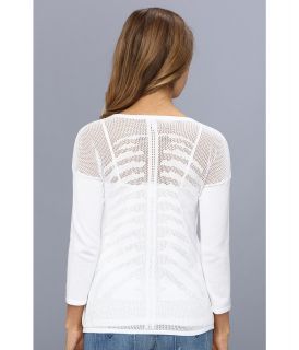 Autumn Cashmere Mesh Skeleton Back Top Womens Sweater (White)