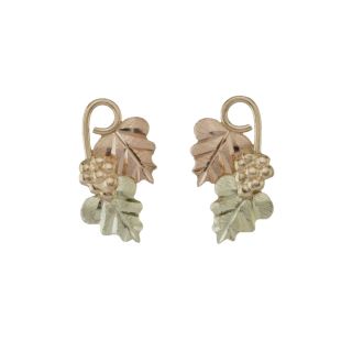 Black Hills Gold Leaf Earrings, Womens