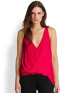 Elizabeth and James Tiana Draped Crossover Top   Candy Apple